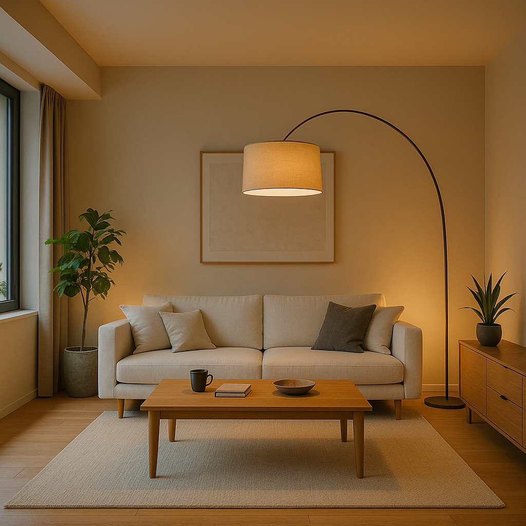 Mountain landscape with aurora borealis